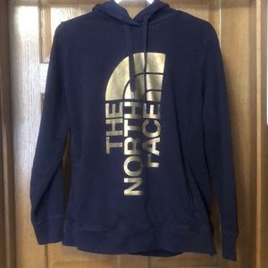 Womens North Face Purple & Gold Hoodie. XXL
